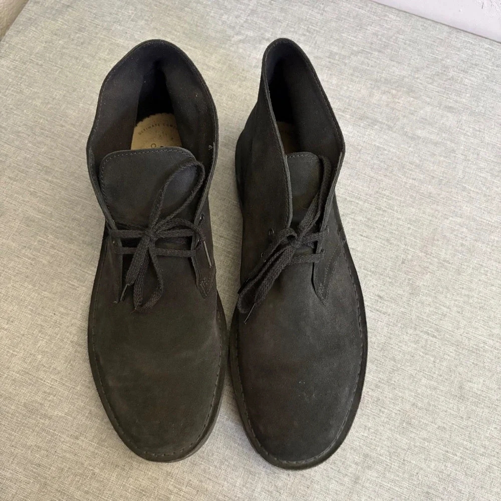 Clarks Desert Boot Mens 11 Black Suede Chukka Lace Up Ankle Boots 260822883110